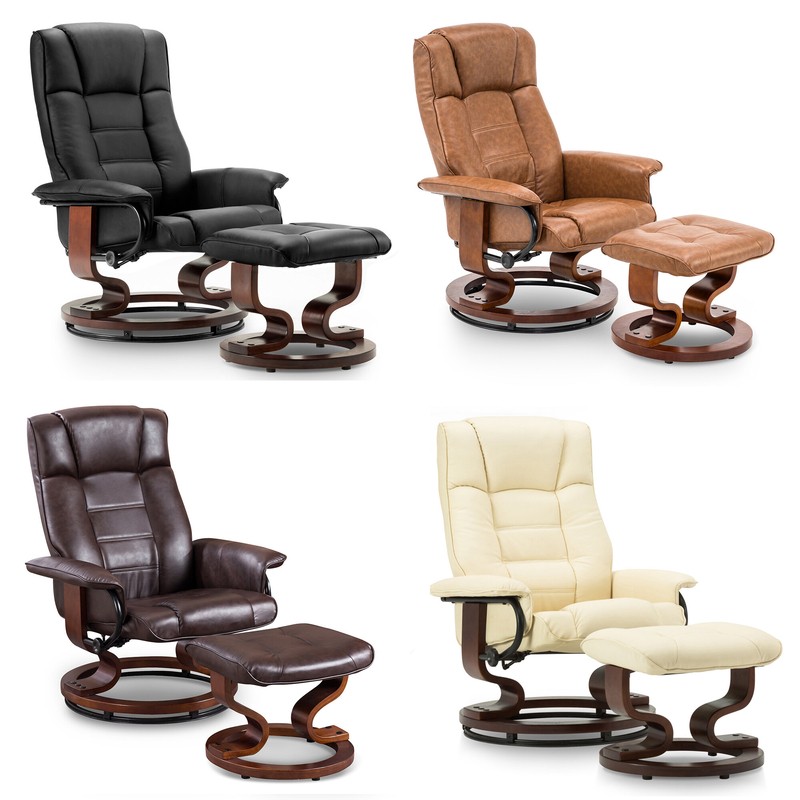 Padang Sidempuan 30.3'' Wide Faux Leather Manual Swivel Ergonomic Recliner with Ottoman