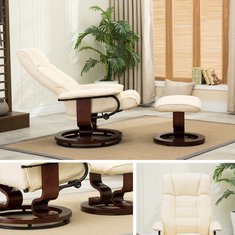 Padang Sidempuan 30.3'' Wide Faux Leather Manual Swivel Ergonomic Recliner with Ottoman