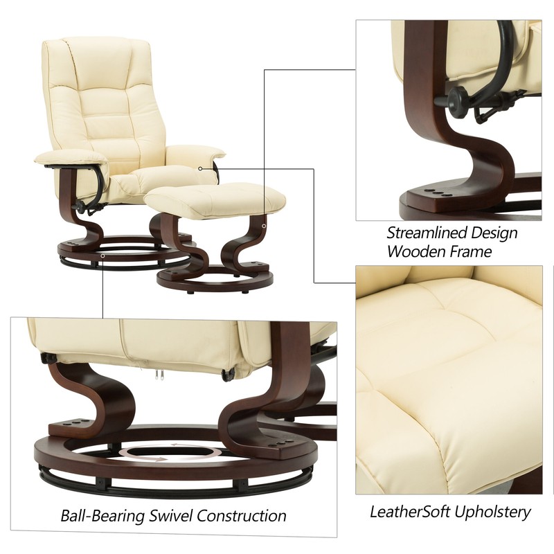 Padang Sidempuan 30.3'' Wide Faux Leather Manual Swivel Ergonomic Recliner with Ottoman