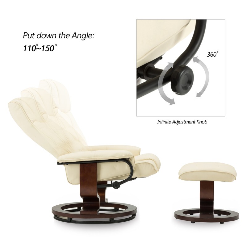 Padang Sidempuan 30.3'' Wide Faux Leather Manual Swivel Ergonomic Recliner with Ottoman