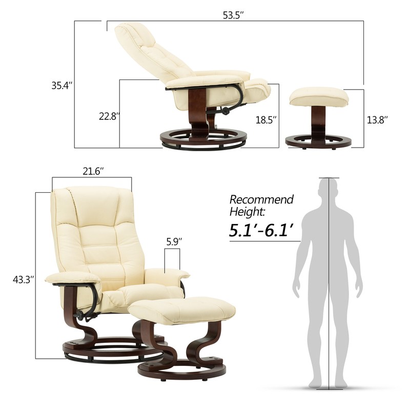 Padang Sidempuan 30.3'' Wide Faux Leather Manual Swivel Ergonomic Recliner with Ottoman