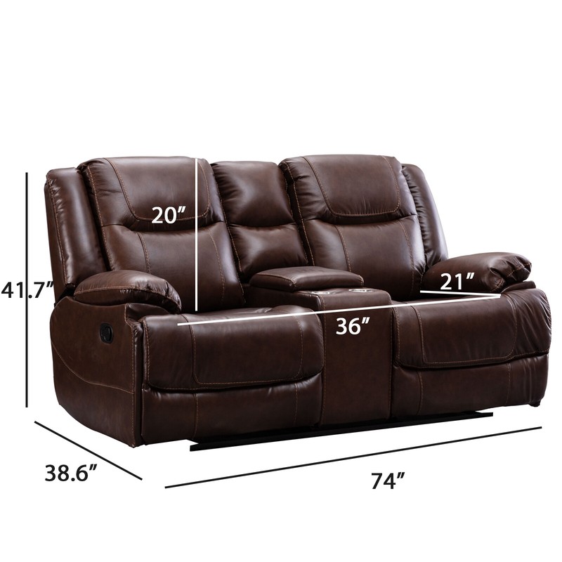Pagedale 42'' Genuine Leather Pillow Top Arm Reclining Sofa Chaise