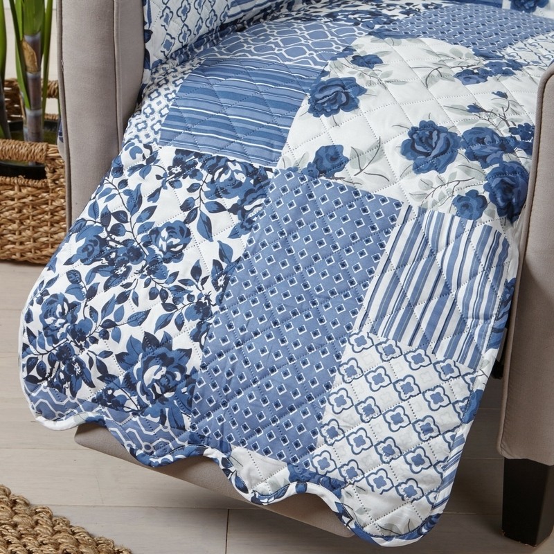 Patchwork Box Cushion Recliner Slipcover