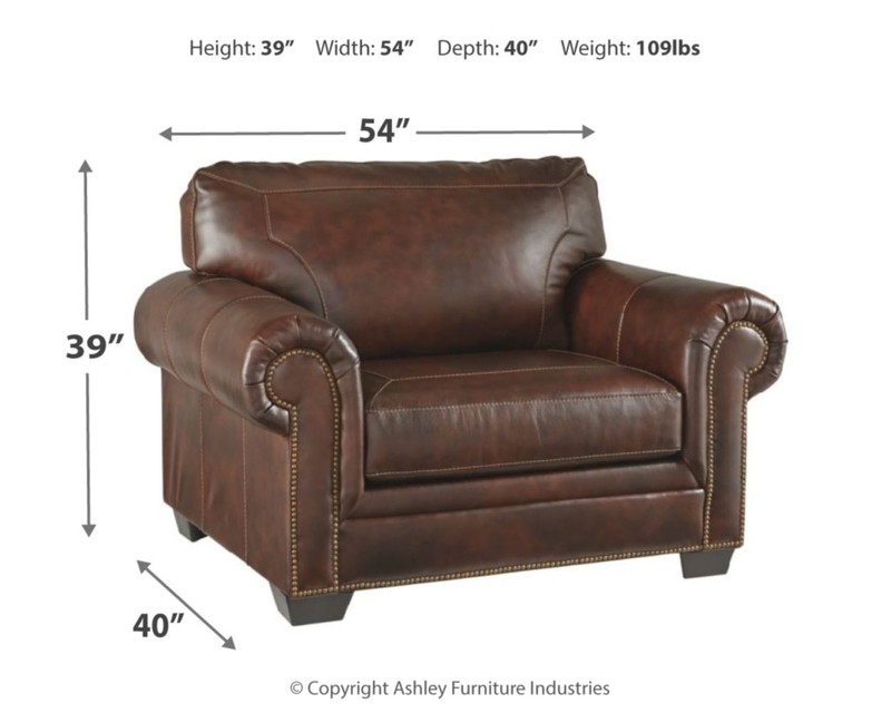Pecora 54'' Wide Leather Match Chair And A Half