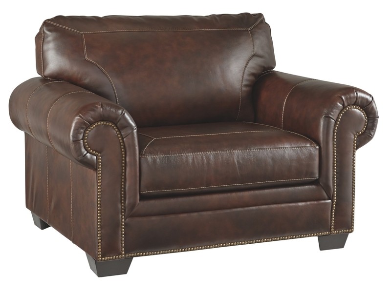 Pecora 54'' Wide Leather Match Chair And A Half