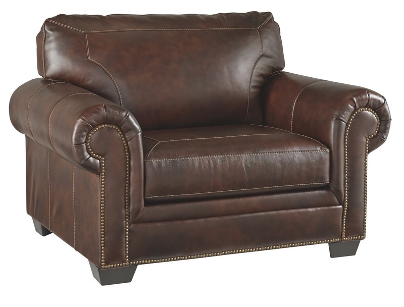 Pecora 54'' Wide Leather Match Chair And A Half