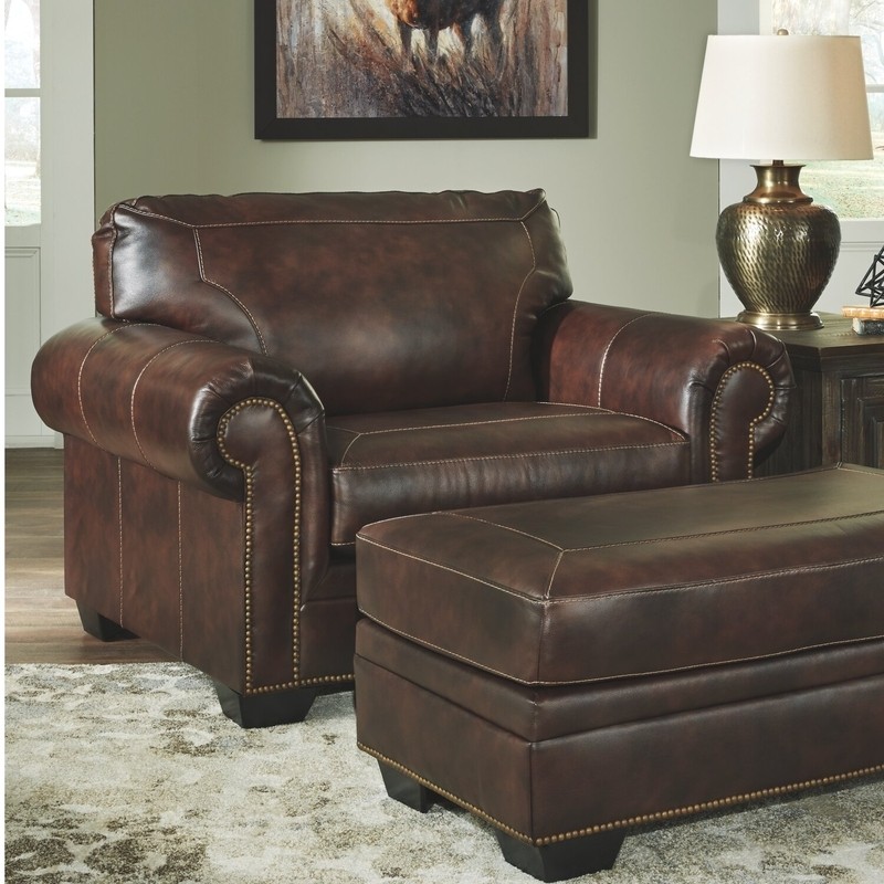Pecora 54'' Wide Leather Match Chair And A Half