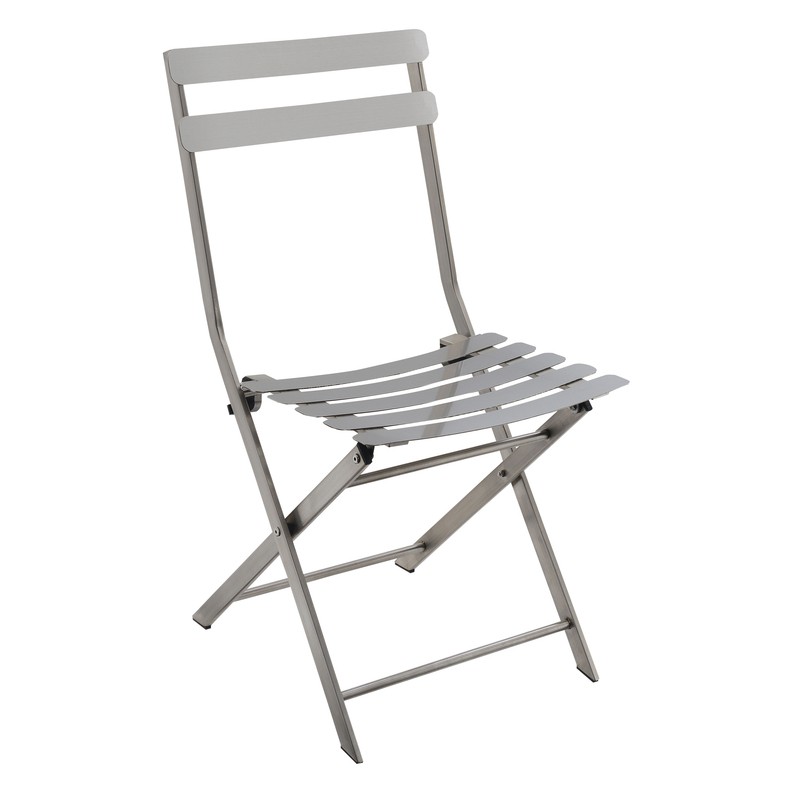 Pepin Ladder Back Folding Side Chair in Gunmetal