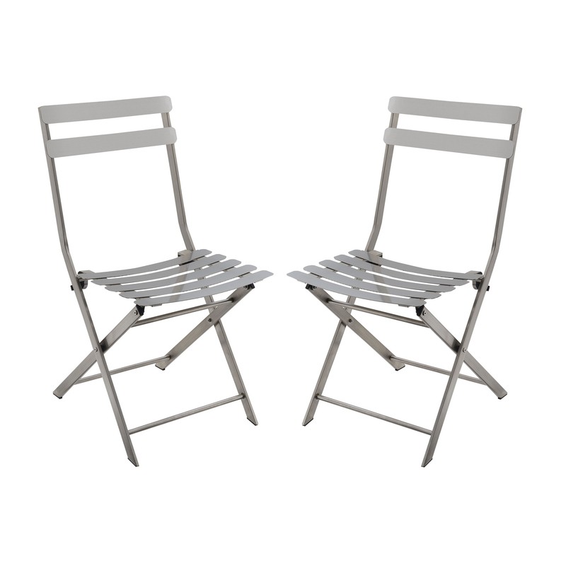 Pepin Ladder Back Folding Side Chair in Gunmetal