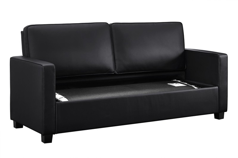 Perdomo 70'' Faux Leather Square Arm Sofa Bed