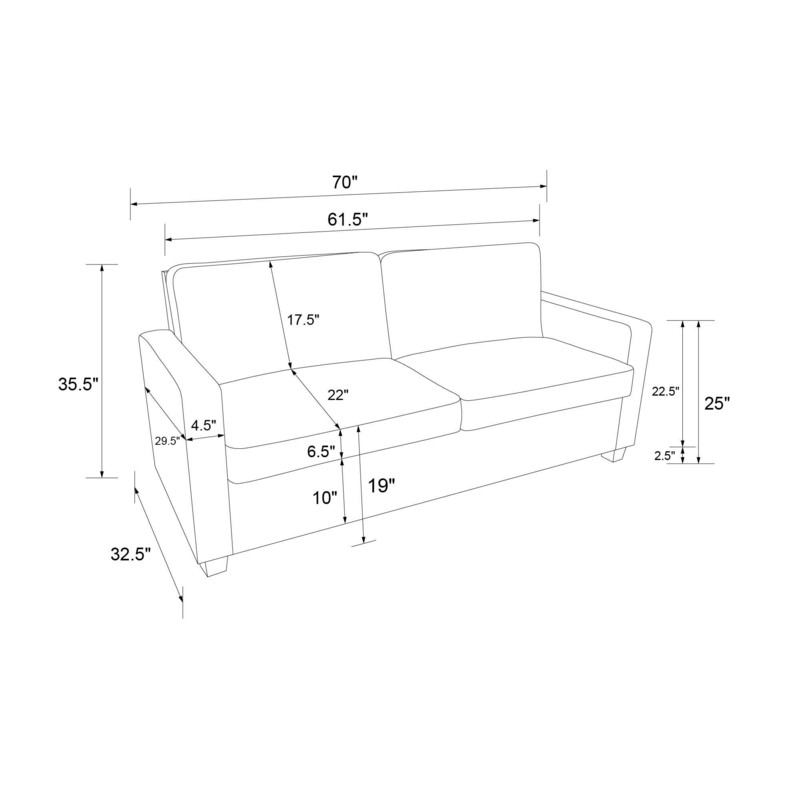 Perdomo 70'' Faux Leather Square Arm Sofa Bed