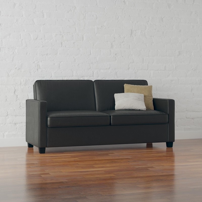 Perdomo 70'' Faux Leather Square Arm Sofa Bed