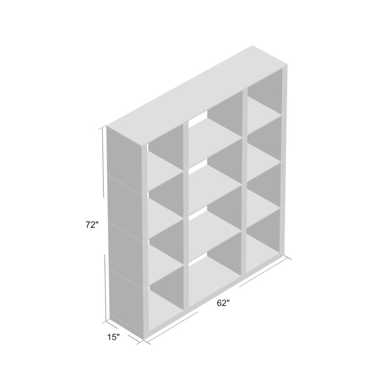Perrone 72'' H x 62'' W Solid Wood Cube Bookcase