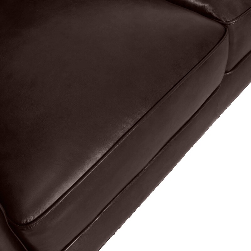 Perryton 204" Wide Genuine Leather Symmetrical Corner Sectional
