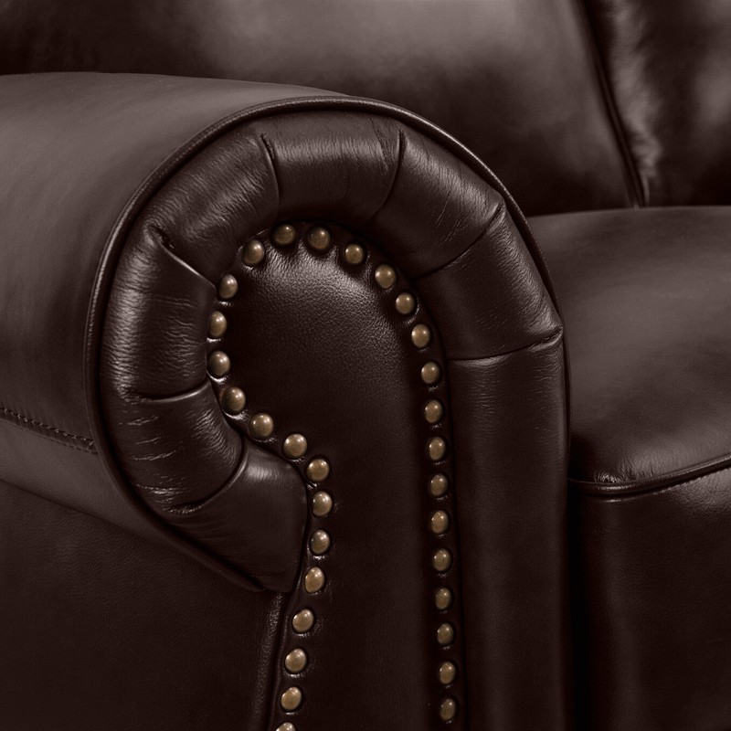 Perryton 204" Wide Genuine Leather Symmetrical Corner Sectional