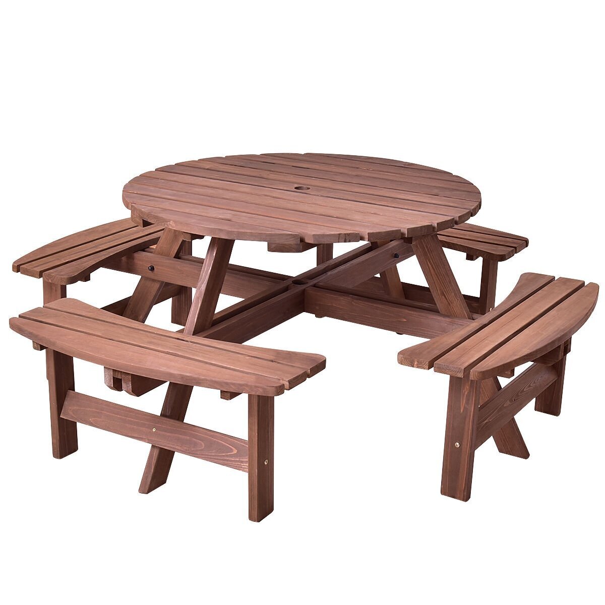 Picnic Style Large Round Patio Table