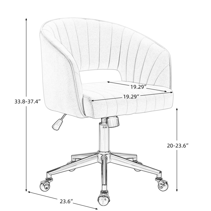 Pink Home Office Task Chair,Leisure Retro Modern Swivel Accent Chair With Wheels