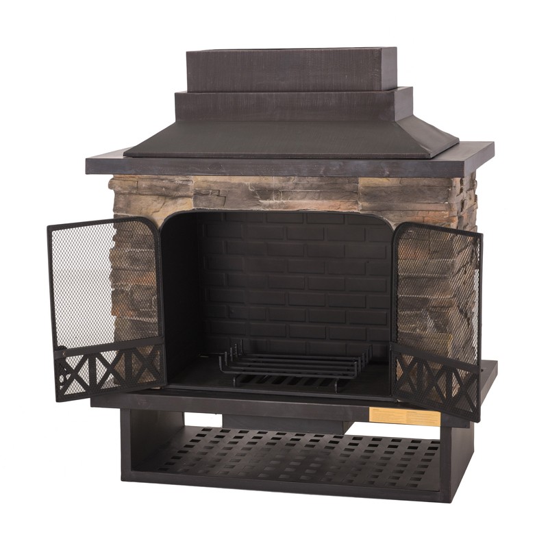 Pirtle 48.03'' H Steel Wood Burning Outdoor Fireplace