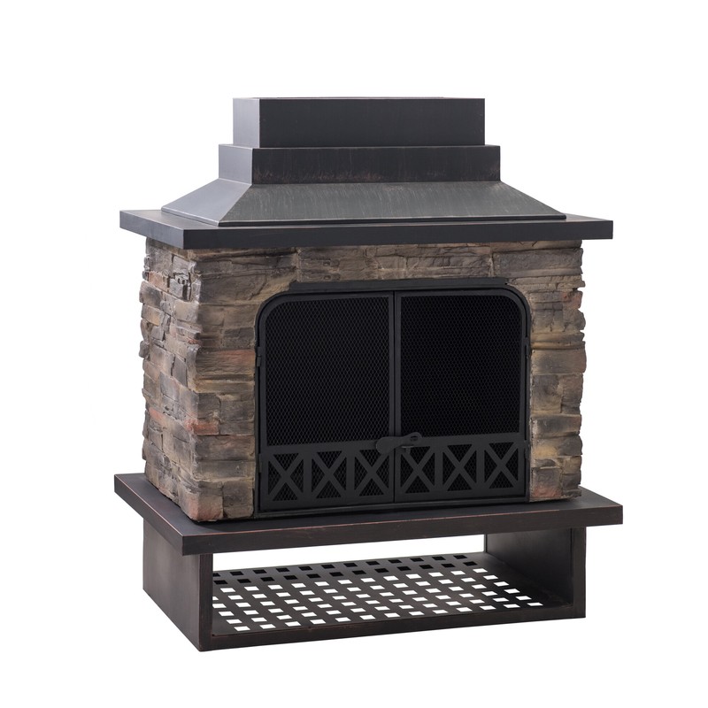 Pirtle 48.03'' H Steel Wood Burning Outdoor Fireplace