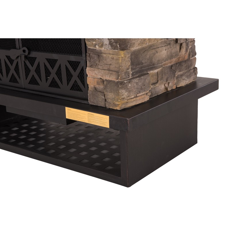 Pirtle 48.03'' H Steel Wood Burning Outdoor Fireplace
