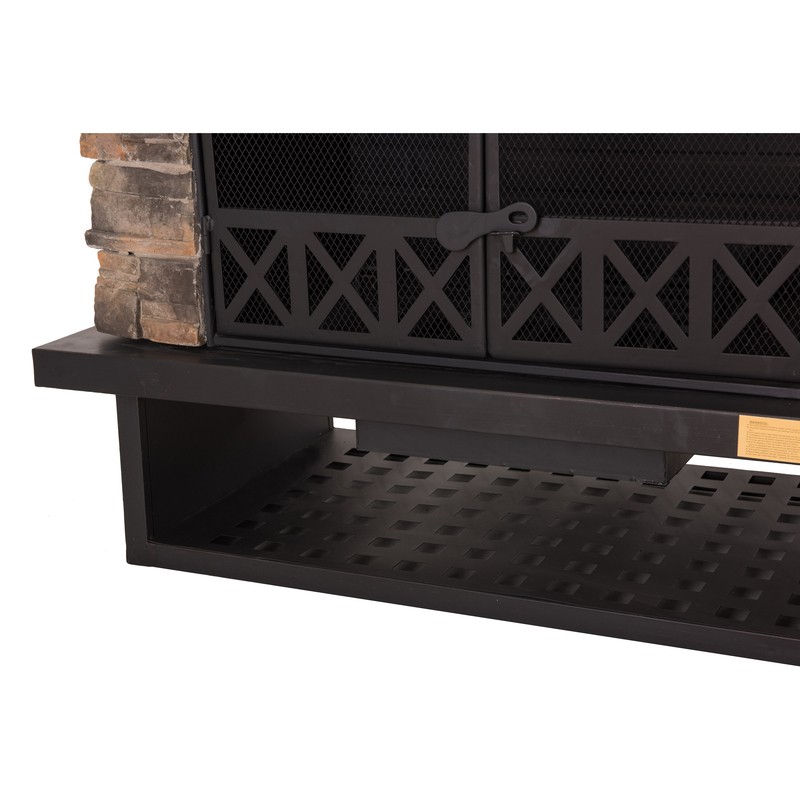 Pirtle 48.03'' H Steel Wood Burning Outdoor Fireplace