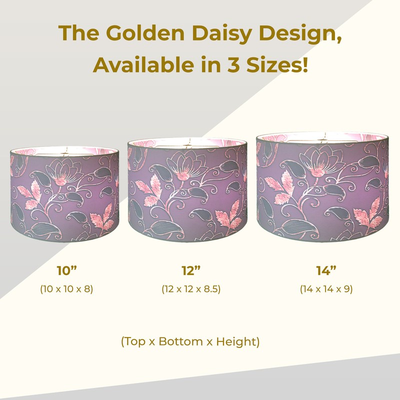 Plastic Drum Lamp Shade ( Spider ) in Golden Daisy