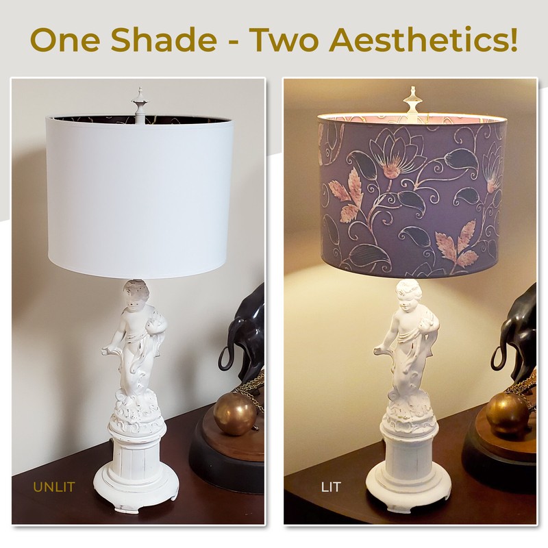 Plastic Drum Lamp Shade ( Spider ) in Golden Daisy