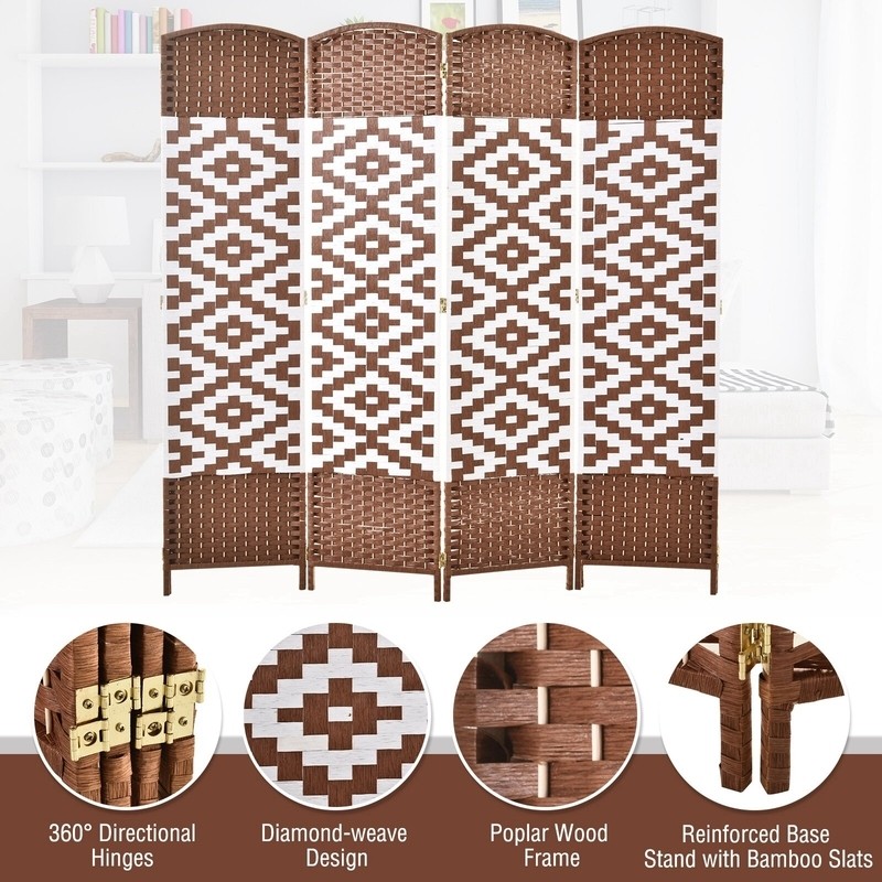 Plattsburg 70.9'' H Bamboo/Rattan Folding Room Divider