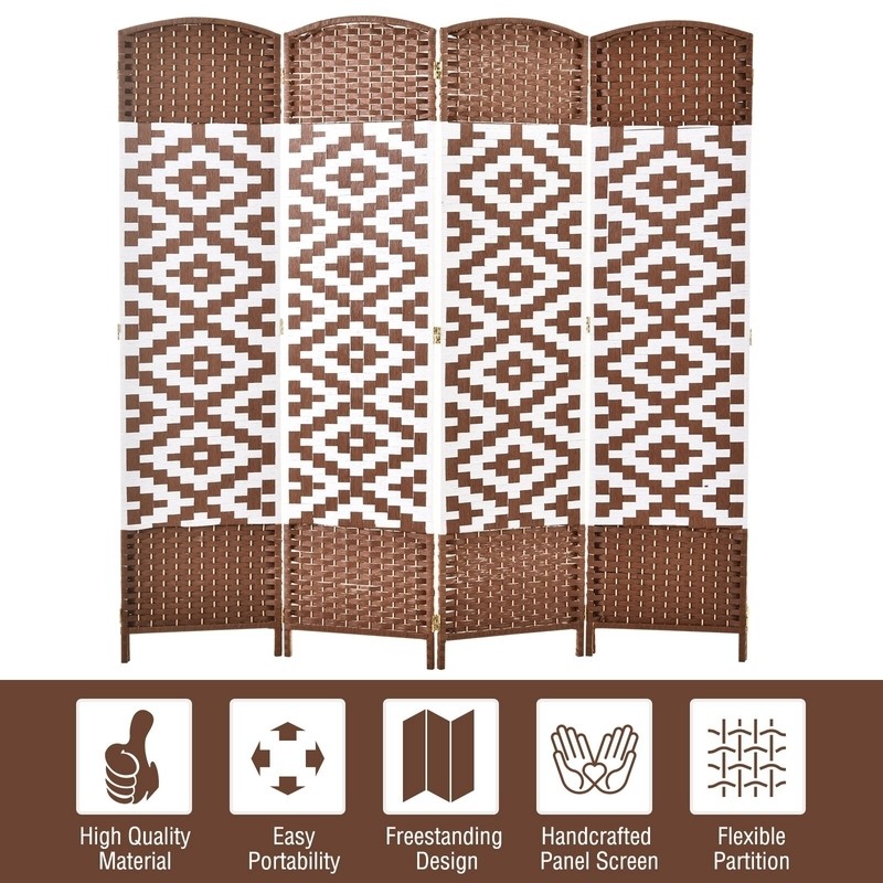 Plattsburg 70.9'' H Bamboo/Rattan Folding Room Divider