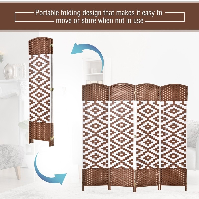 Plattsburg 70.9'' H Bamboo/Rattan Folding Room Divider