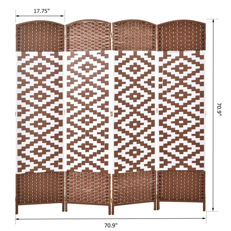 Plattsburg 70.9'' H Bamboo/Rattan Folding Room Divider