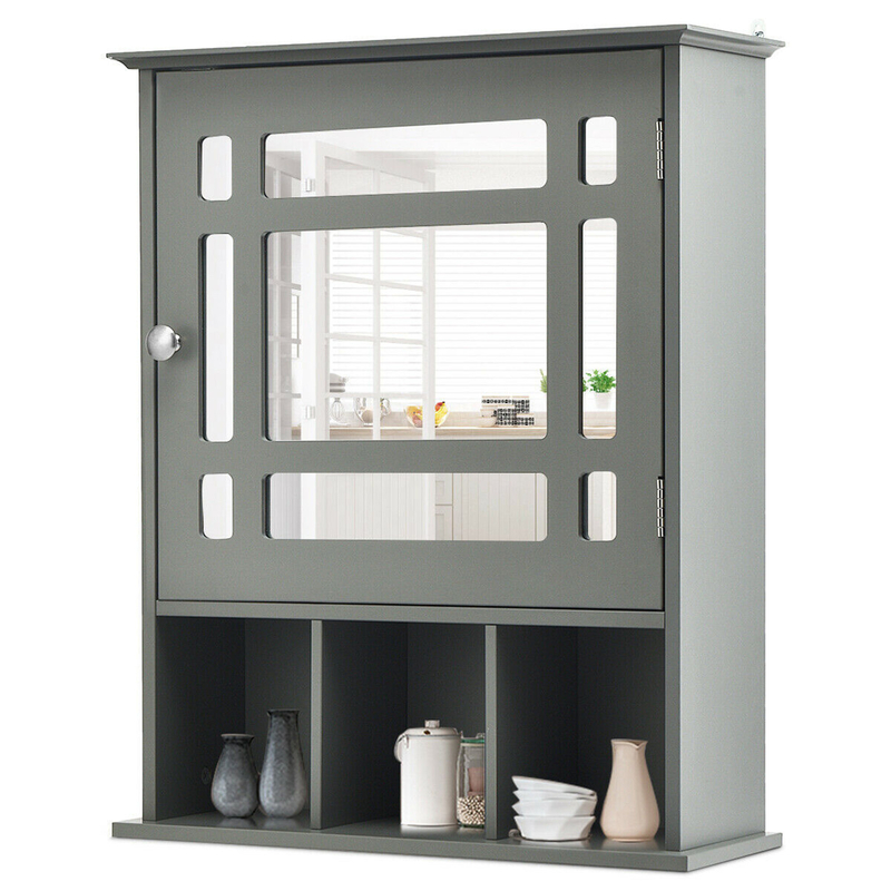 Plewak Surface Mount Framed 1 Door Medicine Cabinet with 3 Adjustable Shelves