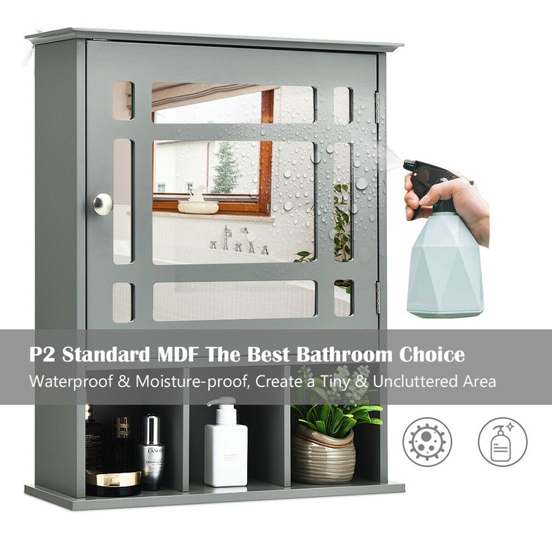 Plewak Surface Mount Framed 1 Door Medicine Cabinet with 3 Adjustable Shelves
