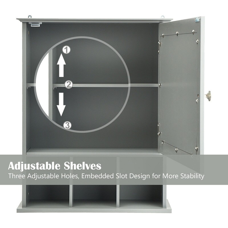 Plewak Surface Mount Framed 1 Door Medicine Cabinet with 3 Adjustable Shelves