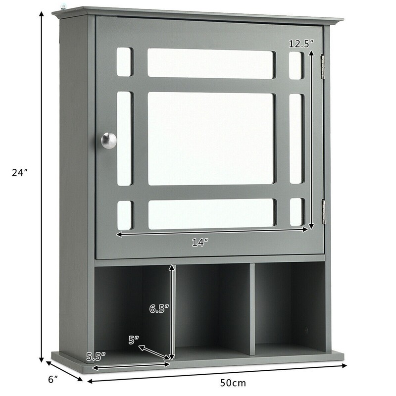 Plewak Surface Mount Framed 1 Door Medicine Cabinet with 3 Adjustable Shelves