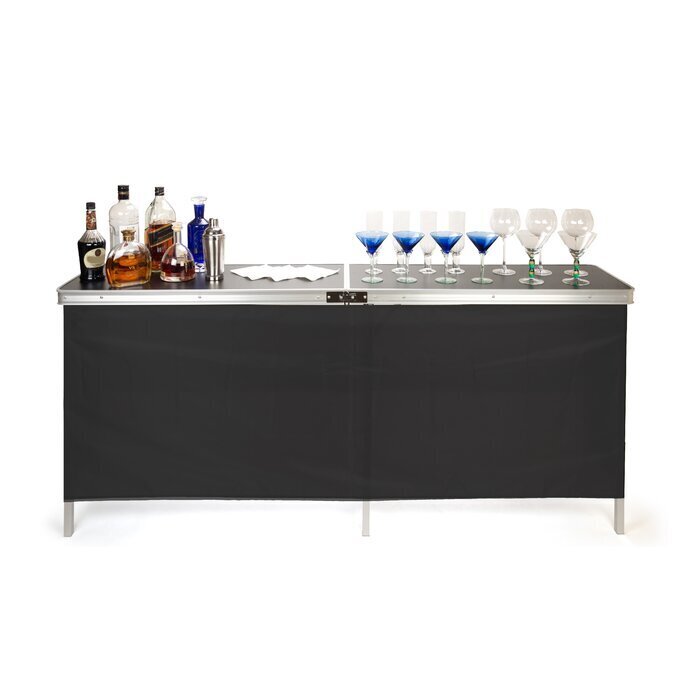 Portable Black And Metal Bar Table 