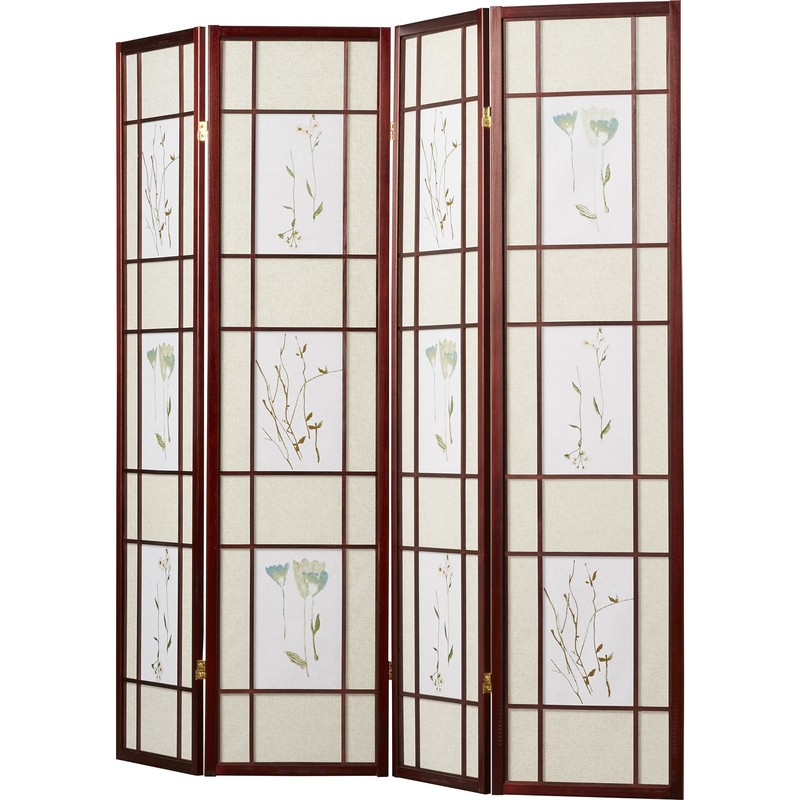 Pothier 70'' H 4 - Panel Solid Wood Folding Room Divider
