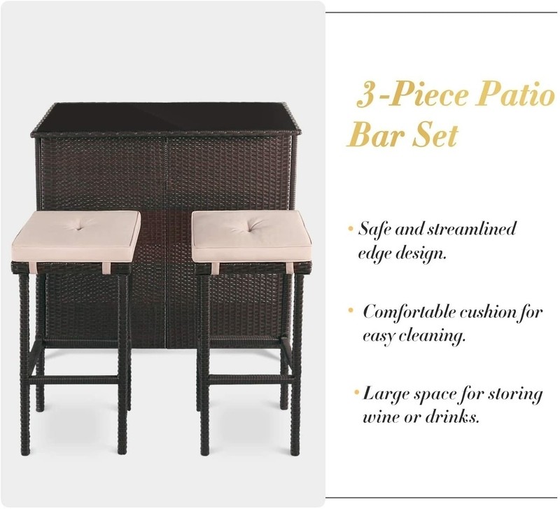 Powe Outdoor 3-Piece Bar Set