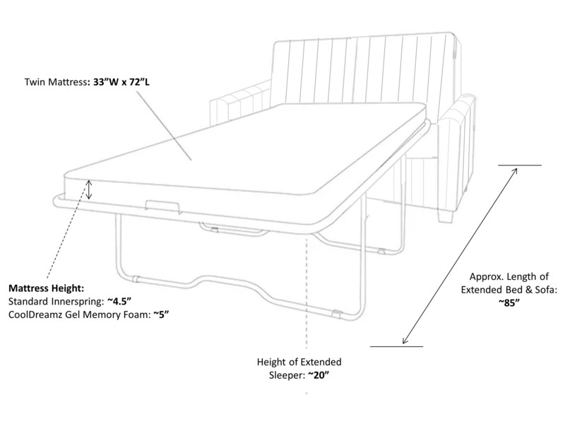 Presley Cotton Rolled Arm Sofa Bed with Reversible Cushions