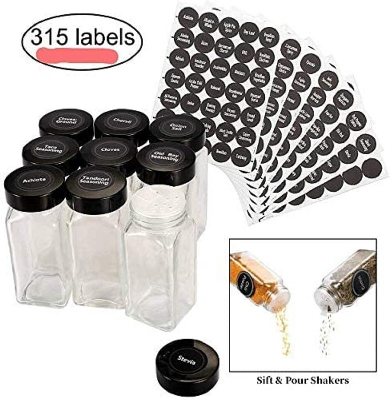 Printed Labels 24 Jar Spice Jar & Rack Set