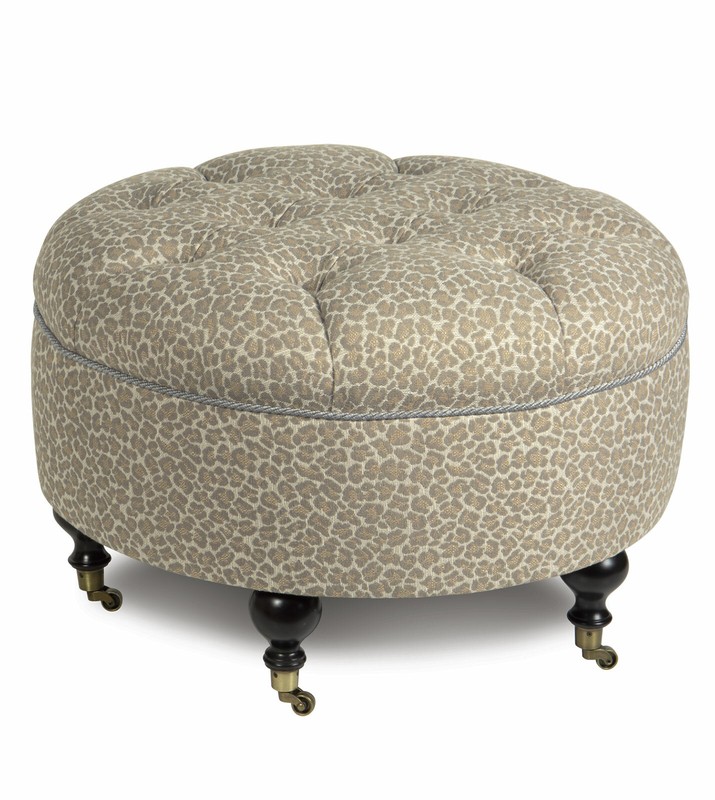 Rayland 29'' Wide Tufted Round Animal Print Cocktail Ottoman