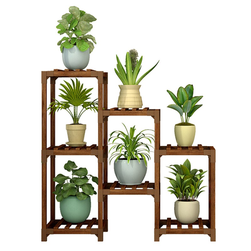 Rectangular Multi-Tiered Solid Wood Plant Stand