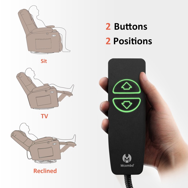 Red Barrel Studio® Electric Power Swivel Glider Rocker Recliner Chair With Cup Holders For Nursery, Hand Remote Control, USB Ports, 2 Side & Front Pockets, Plush Fabric 7797