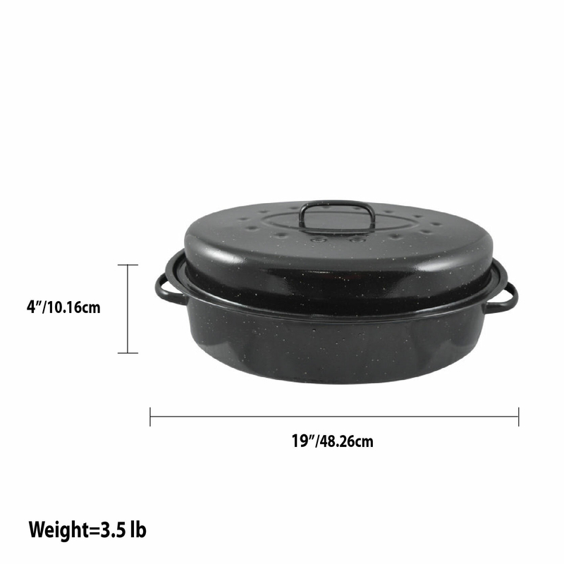 Rena 18" Non-Stick Carbon Steel Roaster Pan with Lid