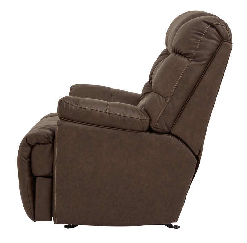 Renbuen 44'' Wide Leather Match Manual Rocker Standard Recliner