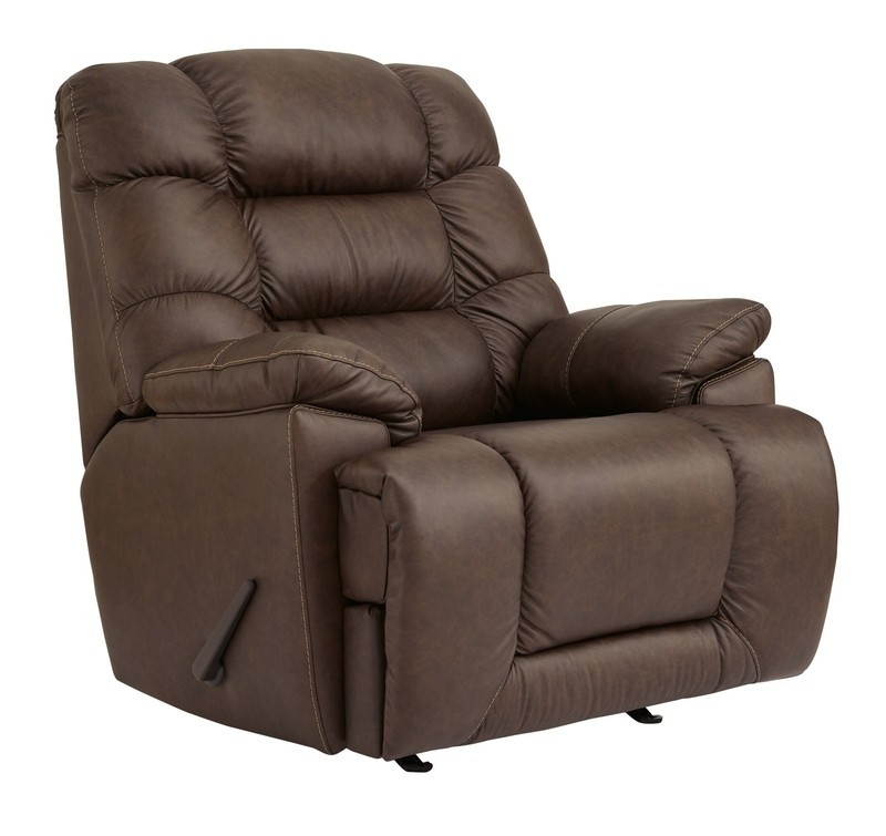 Renbuen 44'' Wide Leather Match Manual Rocker Standard Recliner