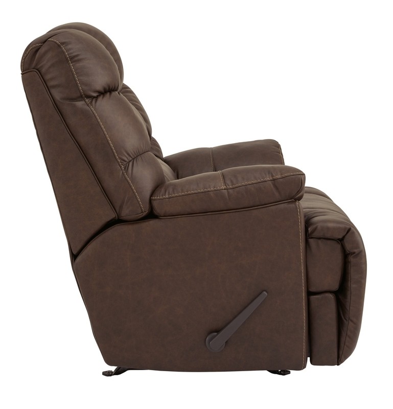 Renbuen 44'' Wide Leather Match Manual Rocker Standard Recliner