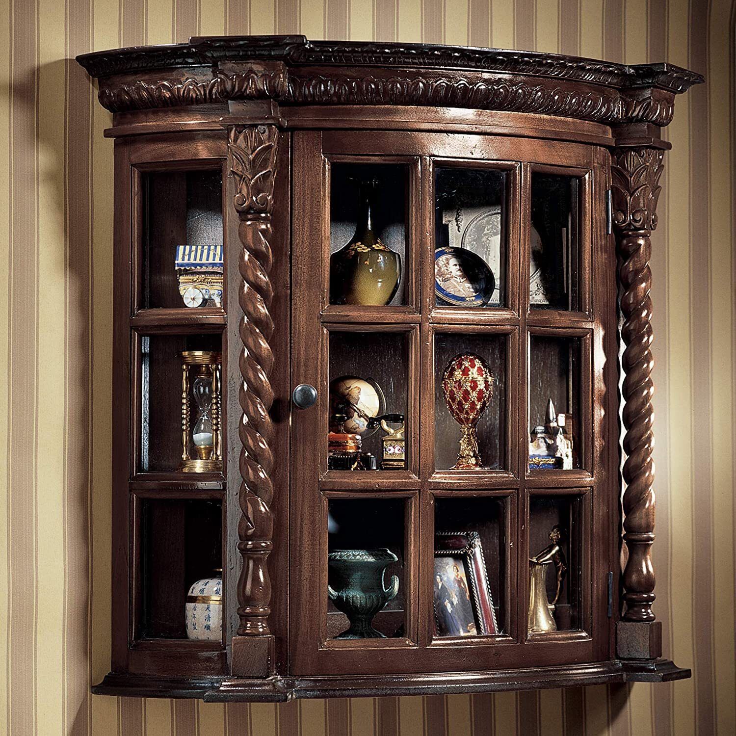 Chinese Light Brown Stain Treasure Display Curio Cabinet Room