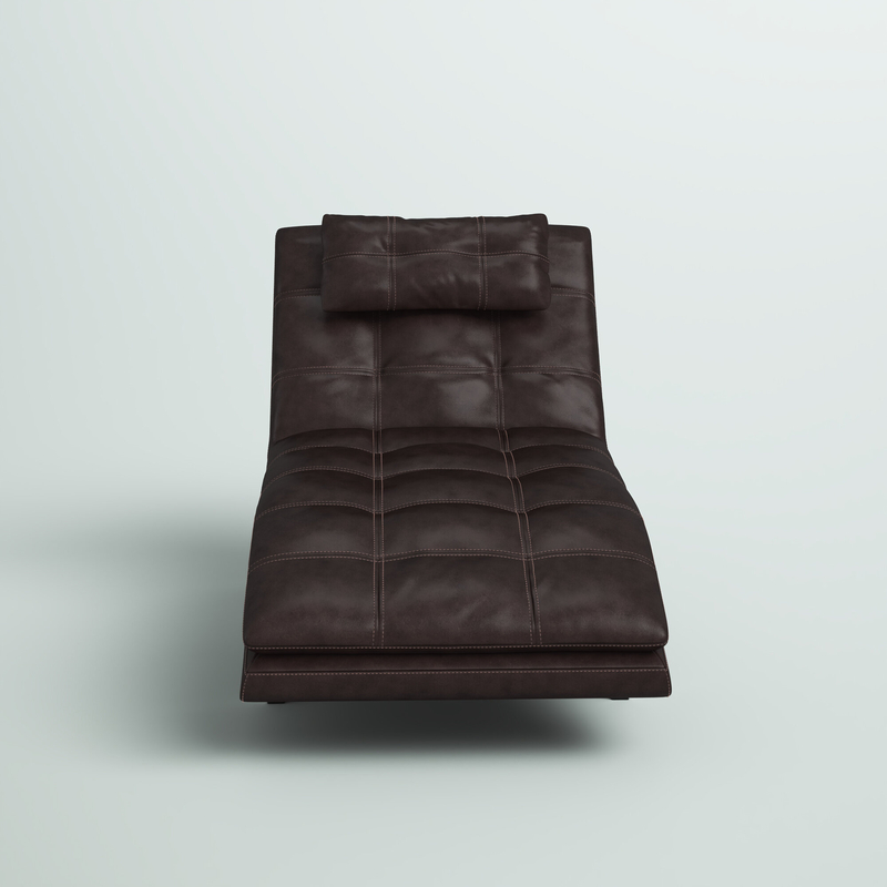 Revere Tufted Faux Leather Armless Reclining Chaise Lounge