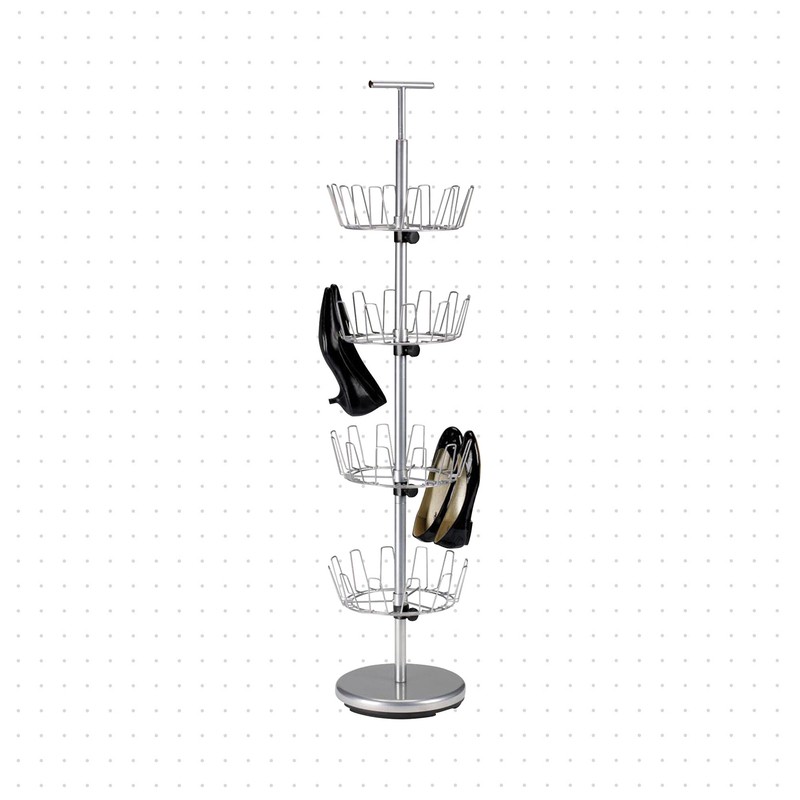 Revolving 24 Pair Shoe Rack